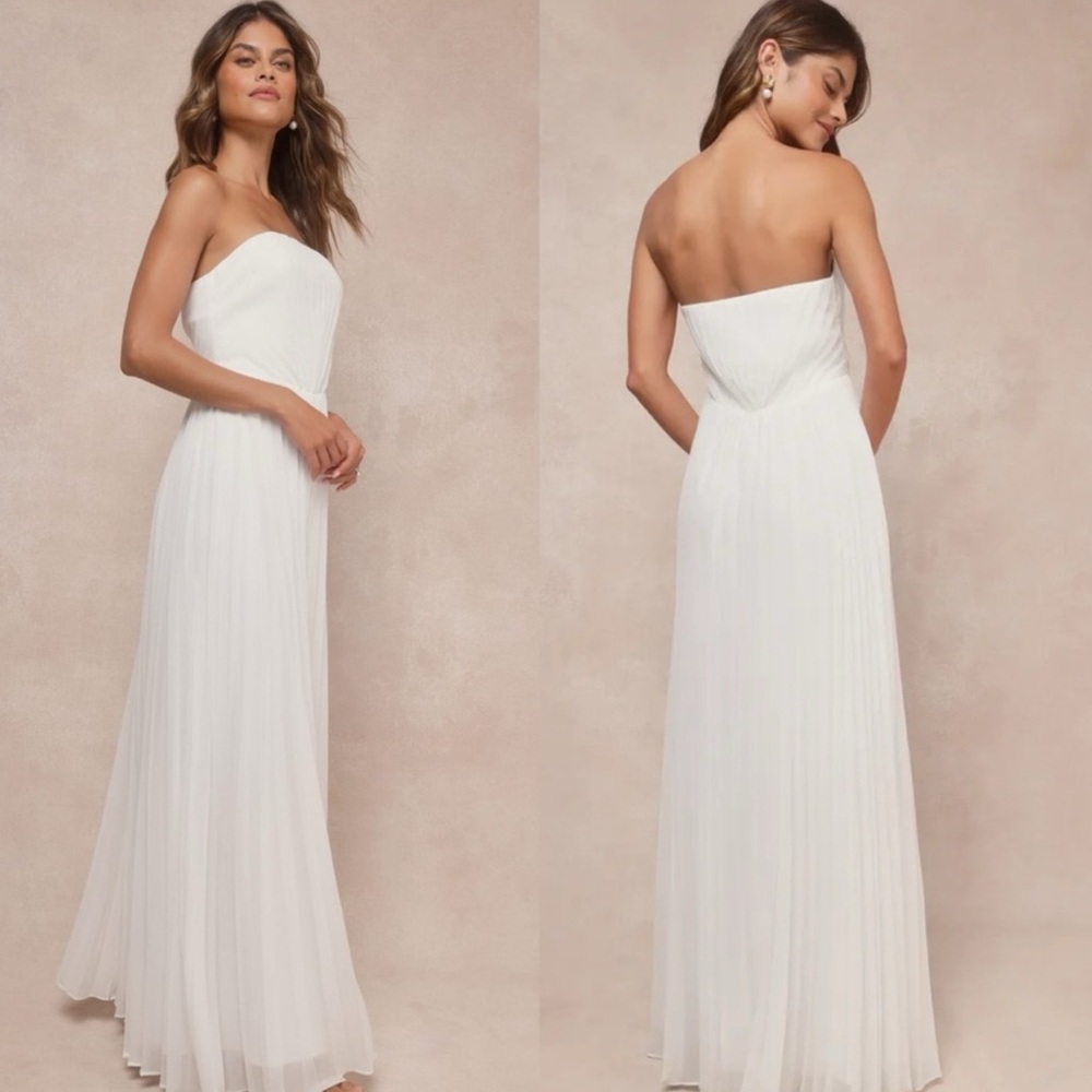 Lulu’s White Strapless Dress